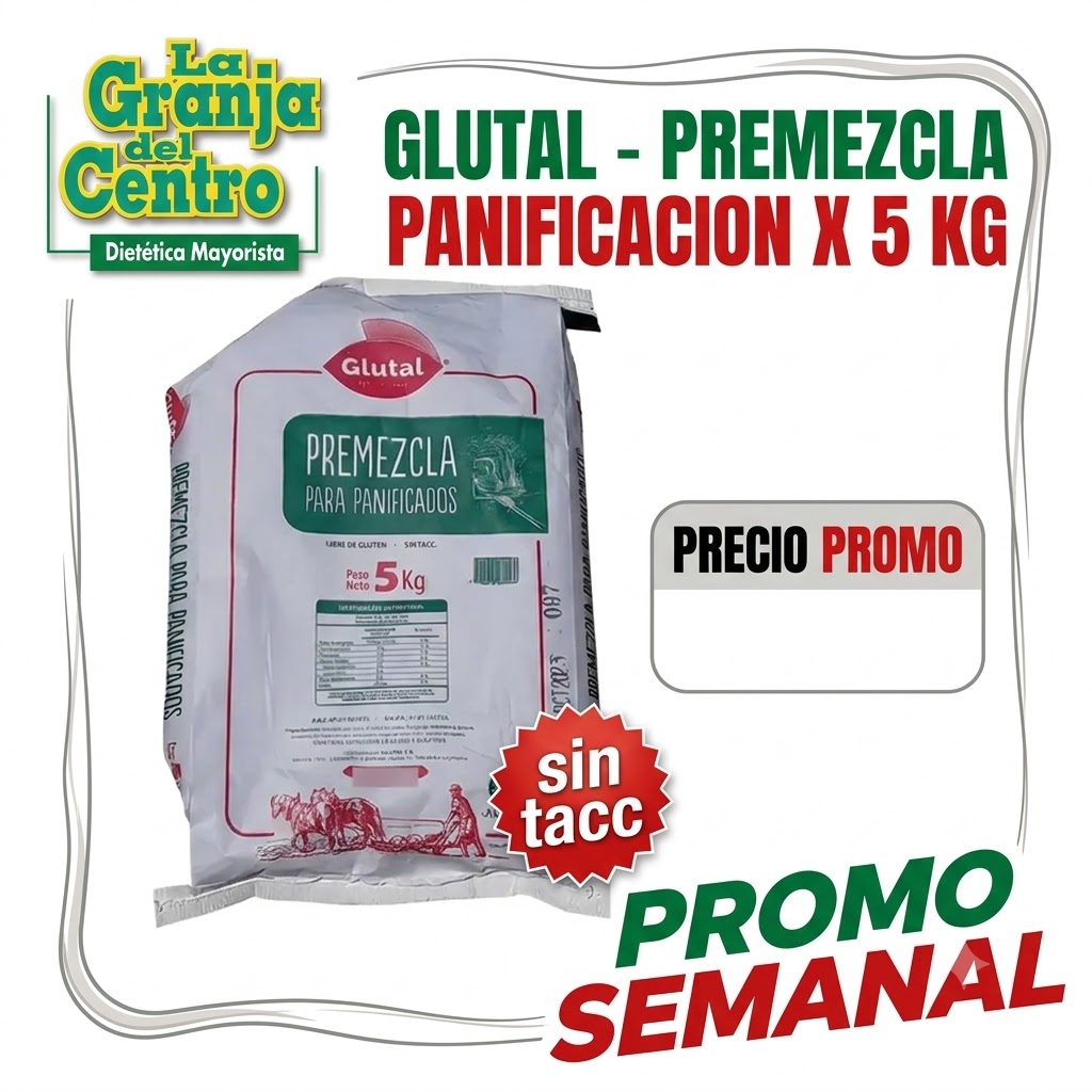 Ofertas y Promociones GLUTAL - PREMEZCLA PANIFICACION X 5 KG sin tacc promo semanal